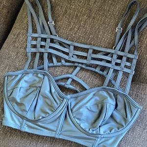 One Teaspoon Caged Bralette Gunmetal Gray